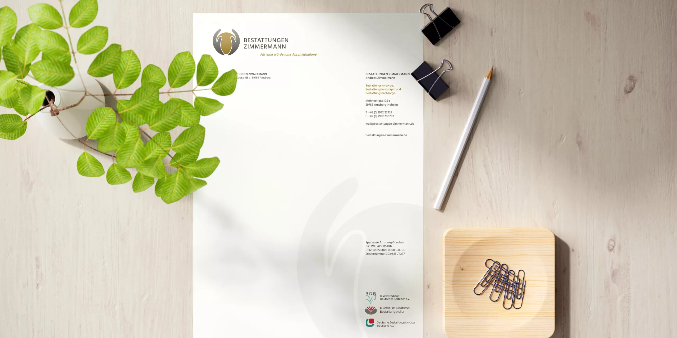 bestatter corporate design briefbogen