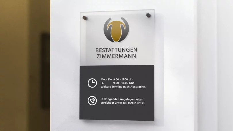 bestatter beschildering corporate design